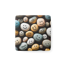 Load image into Gallery viewer, 2" Porcelain Magnet Square Silly Smiley Stones