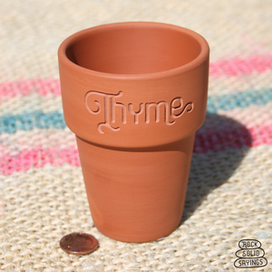 Thyme - Small Engraved Terracotta Herb Pot