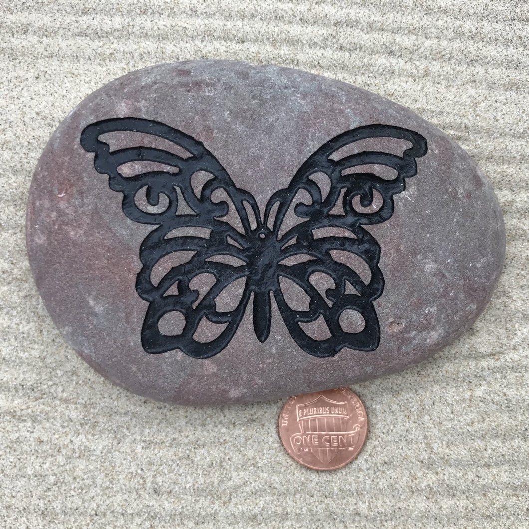 Butterfly Illustration Skipping Stone