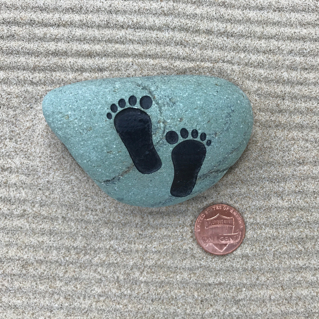 Baby Footprints Engraved Natural Stone
